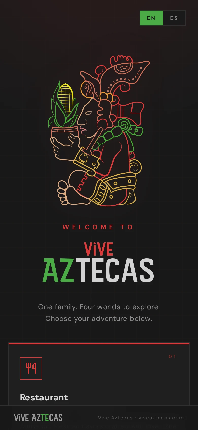 Vive Aztecas — Hub on mobile