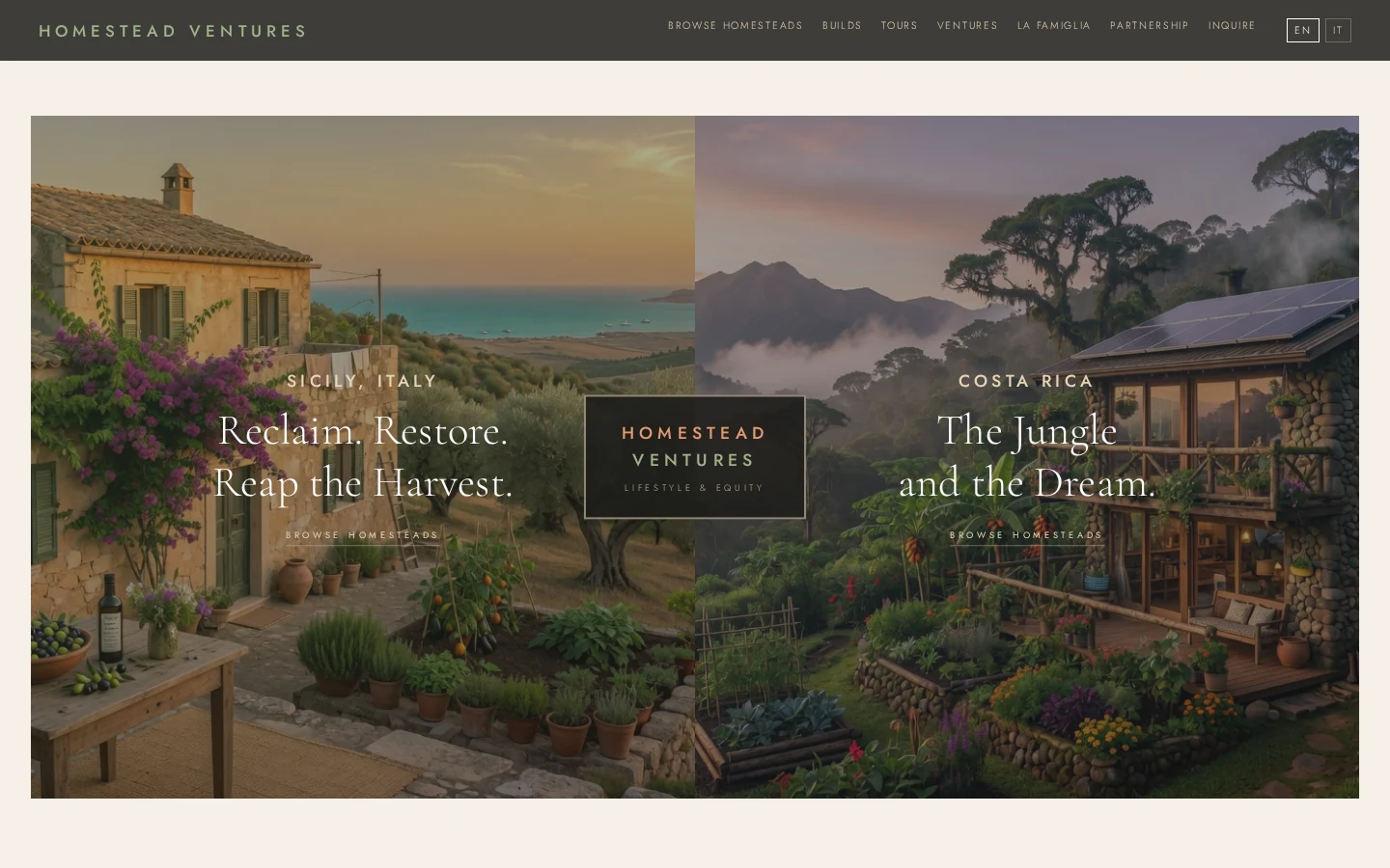 Homestead Ventures website