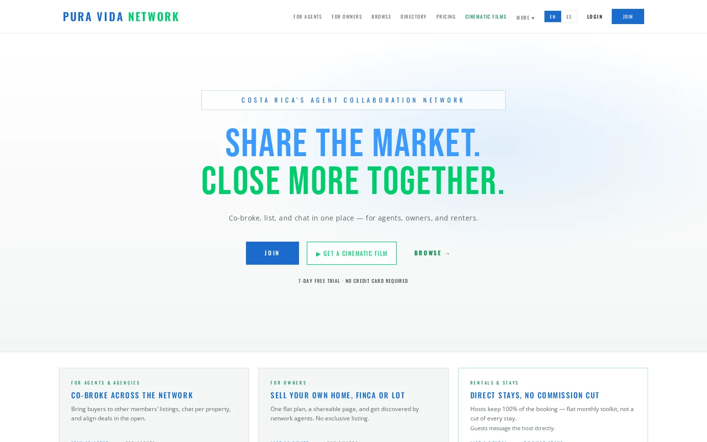 Pura Vida Network website