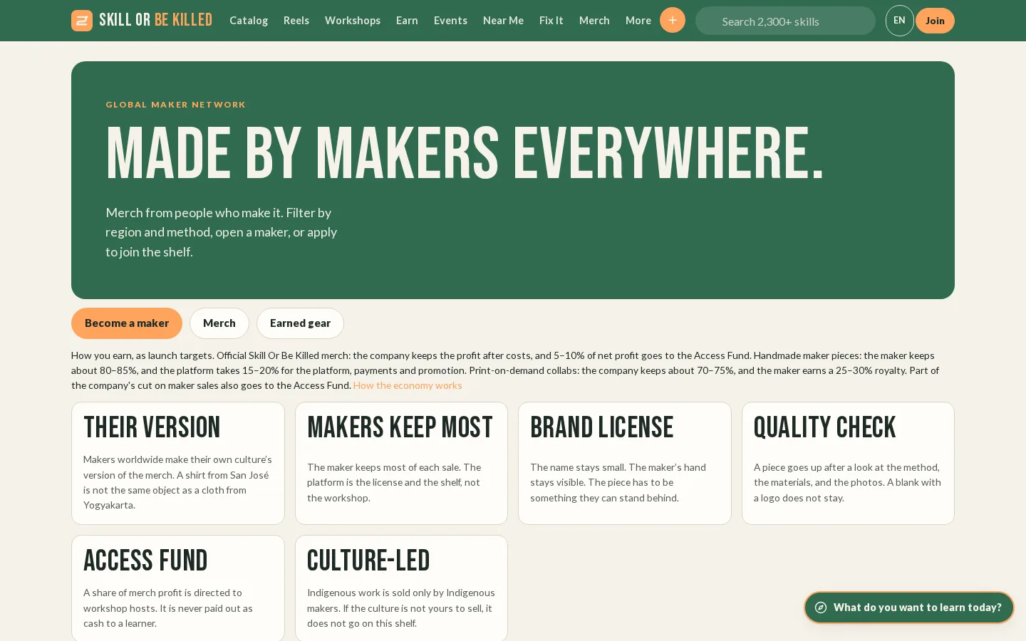 Skill Or Be Killed — Made by makers everywhere