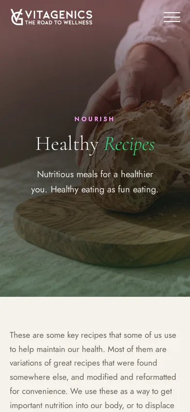 Vitagenics — Recipes on mobile